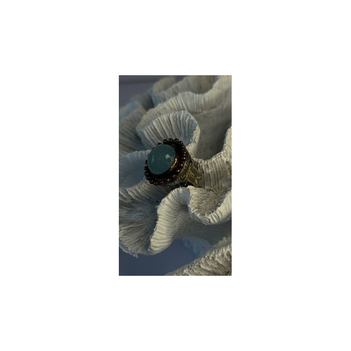 Vintage 925 Sterling Silver Sky Blue Chalcedony Ring Size 5.5