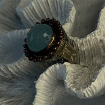 Vintage 925 Sterling Silver Sky Blue Chalcedony Ring Size 5.5
