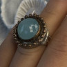 Vintage 925 Sterling Silver Sky Blue Chalcedony Ring Size 5.5
