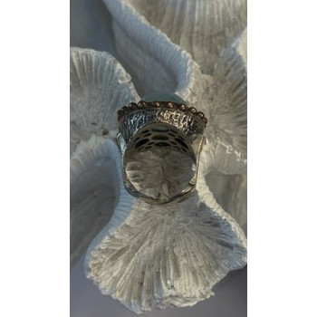 Vintage 925 Sterling Silver Sky Blue Chalcedony Ring Size 5.5