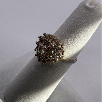 925 Sterling Silver with Gilding CZ Ring Size 5.5