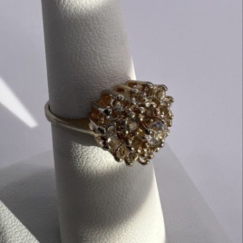 925 Sterling Silver with Gilding CZ Ring Size 5.5