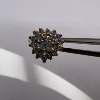 925 Sterling Silver with Gilding CZ Ring Size 5.5