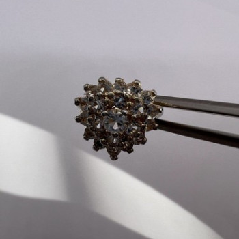 925 Sterling Silver with Gilding CZ Ring Size 5.5