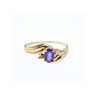 10K YELLOW GOLD AMETHYST & DIAMONDS RING SIZE 5.5