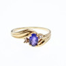 10K Yellow Gold Amethyst & Diamonds Ring Size 5.5