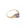 10K YELLOW GOLD AMETHYST & DIAMONDS RING SIZE 5.5