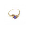 10K YELLOW GOLD AMETHYST & DIAMONDS RING SIZE 5.5