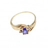 10K Yellow Gold Amethyst & Diamonds Ring Size 5.5