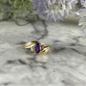 10K Yellow Gold Amethyst & Diamonds Ring Size 5.5