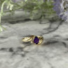 10K Yellow Gold Amethyst & Diamonds Ring Size 5.5