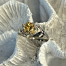 Elegant 925 Sterling Silver Yellow Citrine Ring Size 8