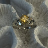 Elegant 925 Sterling Silver Yellow Citrine Ring Size 8