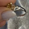 Elegant 925 Sterling Silver Yellow Citrine Ring Size 8