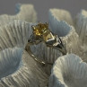 Elegant 925 Sterling Silver Yellow Citrine Ring Size 8
