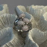 925 Sterling Silver Peruvian Pink Opal & White Colorless Beryl Ring Size 8