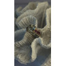 925 Sterling Silver Cushion-Cut Aquamarine & Pink Tourmaline Ring Size 9