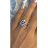 Floral 925 Sterling Silver Tanzanite Ring Size 7