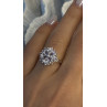 Floral 925 Sterling Silver Tanzanite Ring Size 7