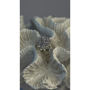 Floral 925 Sterling Silver Tanzanite Ring Size 7