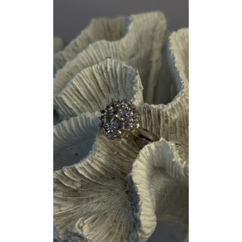 Floral 925 Sterling Silver Tanzanite Ring Size 7