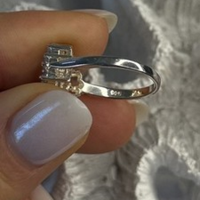 Floral 925 Sterling Silver Tanzanite Ring Size 7