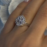 Floral 925 Sterling Silver Tanzanite Ring Size 7