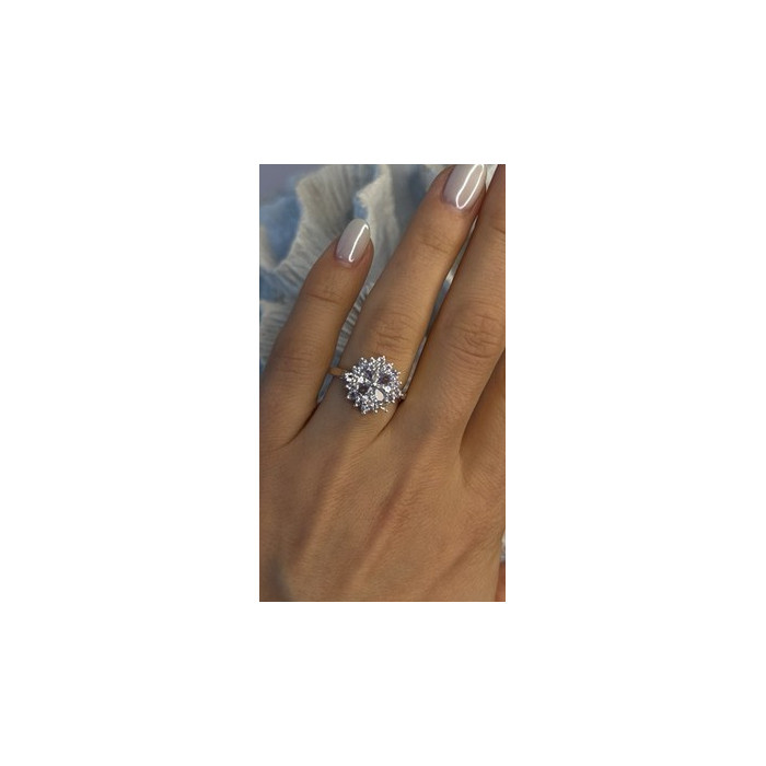 Floral 925 Sterling Silver Tanzanite Ring Size 7