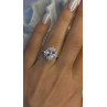 Floral 925 Sterling Silver Tanzanite Ring Size 7
