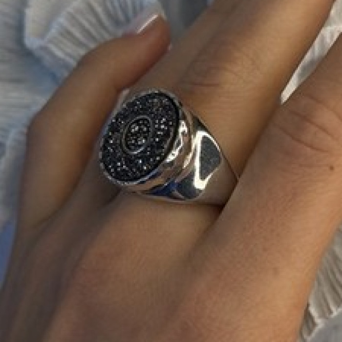 925 Sterling Silver Swirl Handcrafted Fork Ring Adjustable