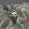 Unisex 925 Sterling Silver Trillion-Cut Simulated Diamond Cz Stones Ring Size 10