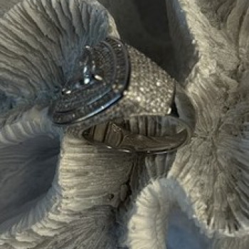 Unisex 925 Sterling Silver Trillion-Cut Simulated Diamond Cz Stones Ring Size 10