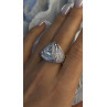 Unisex 925 Sterling Silver Trillion-Cut Simulated Diamond Cz Stones Ring Size 10