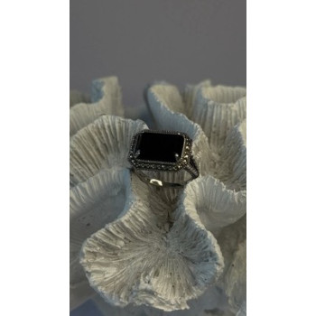 Marc 925 Sterling Silver Black Onyx Ring Size 8