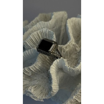 Marc 925 Sterling Silver Black Onyx Ring Size 8