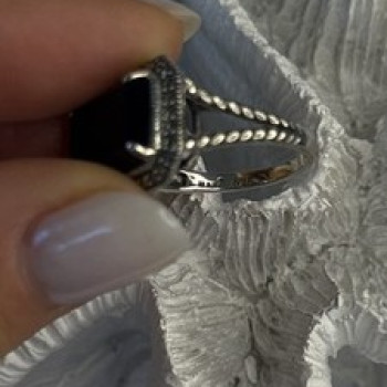 Marc 925 Sterling Silver Black Onyx Ring Size 8