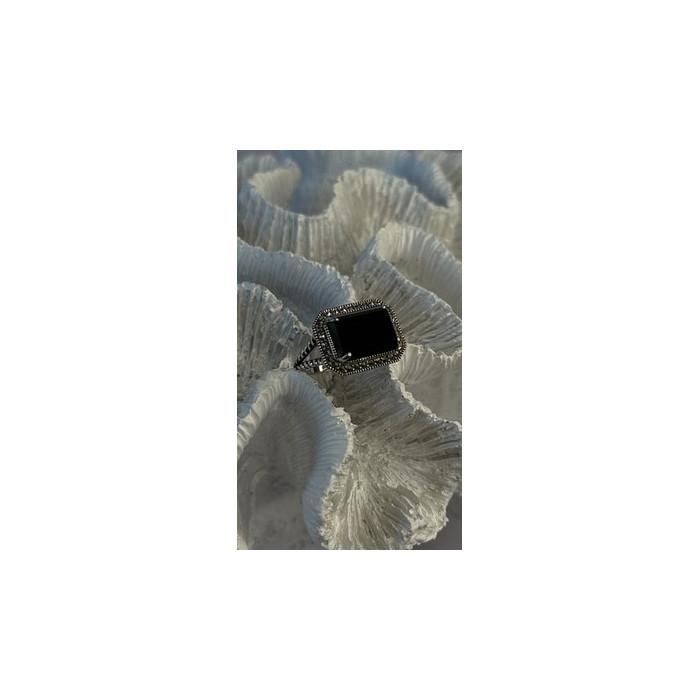 Marc 925 Sterling Silver Black Onyx Ring Size 8