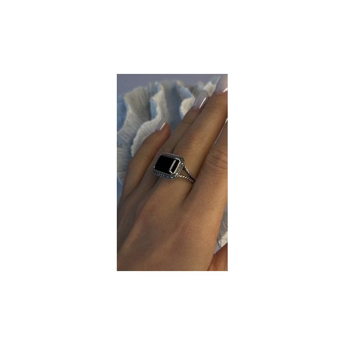 Marc 925 Sterling Silver Black Onyx Ring Size 8
