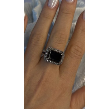 Marc 925 Sterling Silver Black Onyx Ring Size 8