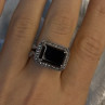 Marc 925 Sterling Silver Black Onyx Ring Size 8