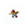 10K YELLOW GOLD AMETHYST, GARNET, TOPAZ, PERIDOT & DIAMOND RING SIZE 6.25