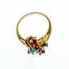 10K Yellow Gold Amethyst, Garnet, Topaz, Peridot & Diamond Ring Size 6.25