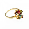 10K Yellow Gold Amethyst, Garnet, Topaz, Peridot & Diamond Ring Size 6.25