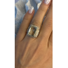 Vintage Style 925 Sterling Silver Quartz Stone Ring Size 6