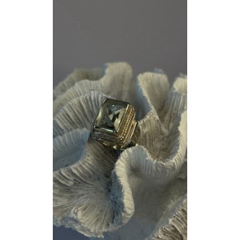 Vintage Style 925 Sterling Silver Quartz Stone Ring Size 6