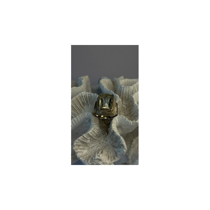 Vintage Style 925 Sterling Silver Quartz Stone Ring Size 6