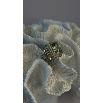 Vintage Style 925 Sterling Silver Quartz Stone Ring Size 6