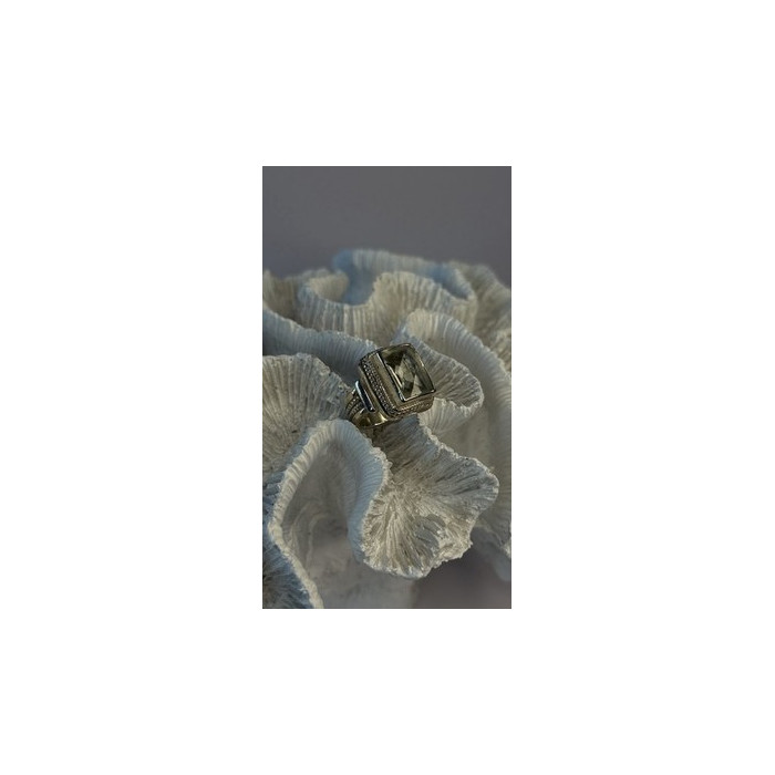 Vintage Style 925 Sterling Silver Quartz Stone Ring Size 6