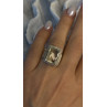 Vintage Style 925 Sterling Silver Quartz Stone Ring Size 6