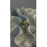 925 Sterling Silver & 10K yellow Gold Part Peridot & Diamonds Ring Size 7